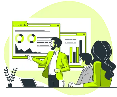 Education consultant presenting digital marketing analytics for a Coimbatore college